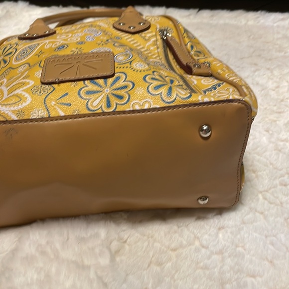 ISAAC MIZRAHI signature Bandana print yellow satchel handbag shoulder bag - Picture 9 of 15